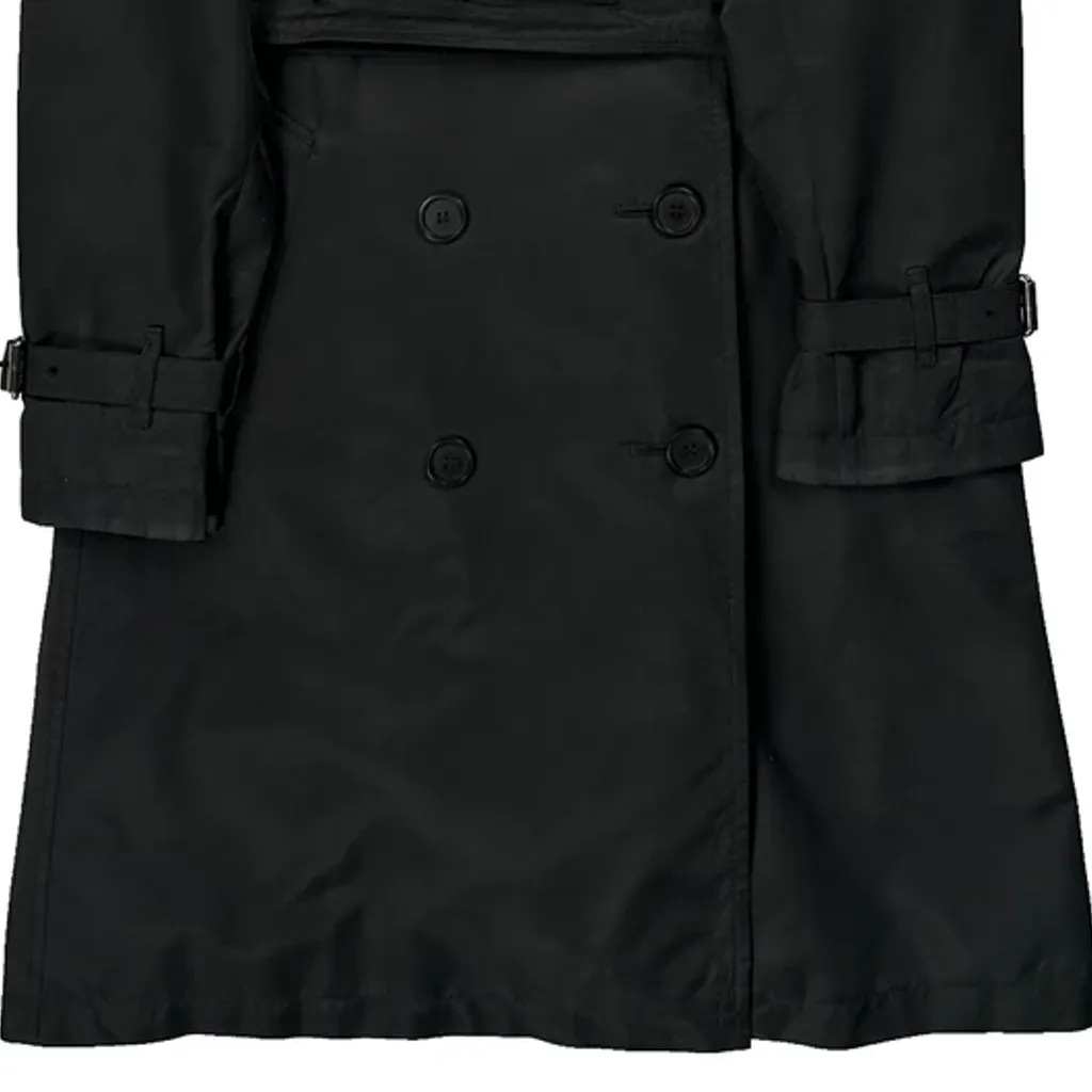 Burberry Double Breasted Trench Coat - Small Black Polyester - Image 7