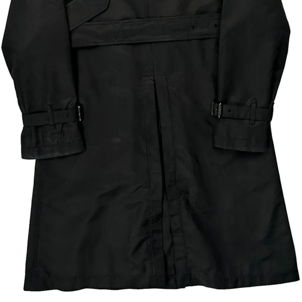 Burberry Double Breasted Trench Coat - Small Black Polyester - Image 9