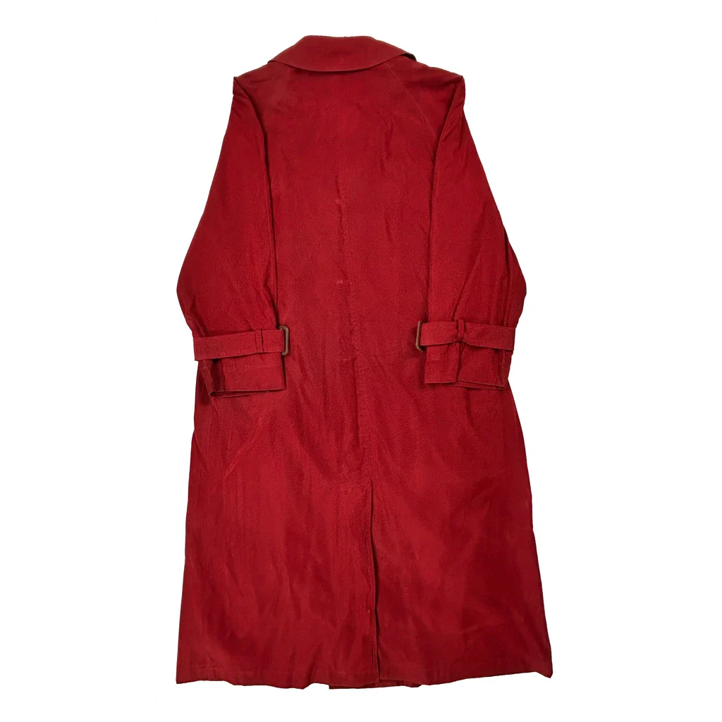 Burberry Trench Coat - Large Red Cotton - Image 2