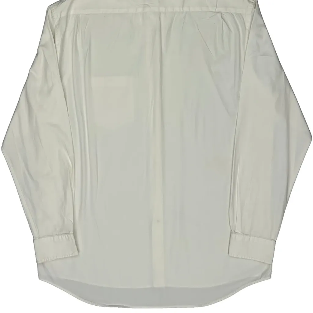 Button-Down Collar Lacoste Shirt - Large White Cotton - Image 7