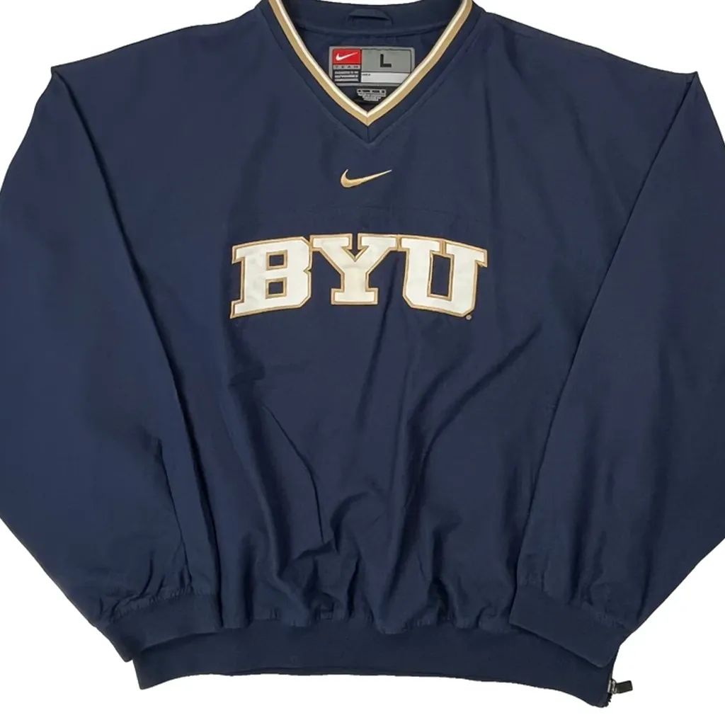 Byu Nike College Windbreaker - Large Navy Polyester - Image 4