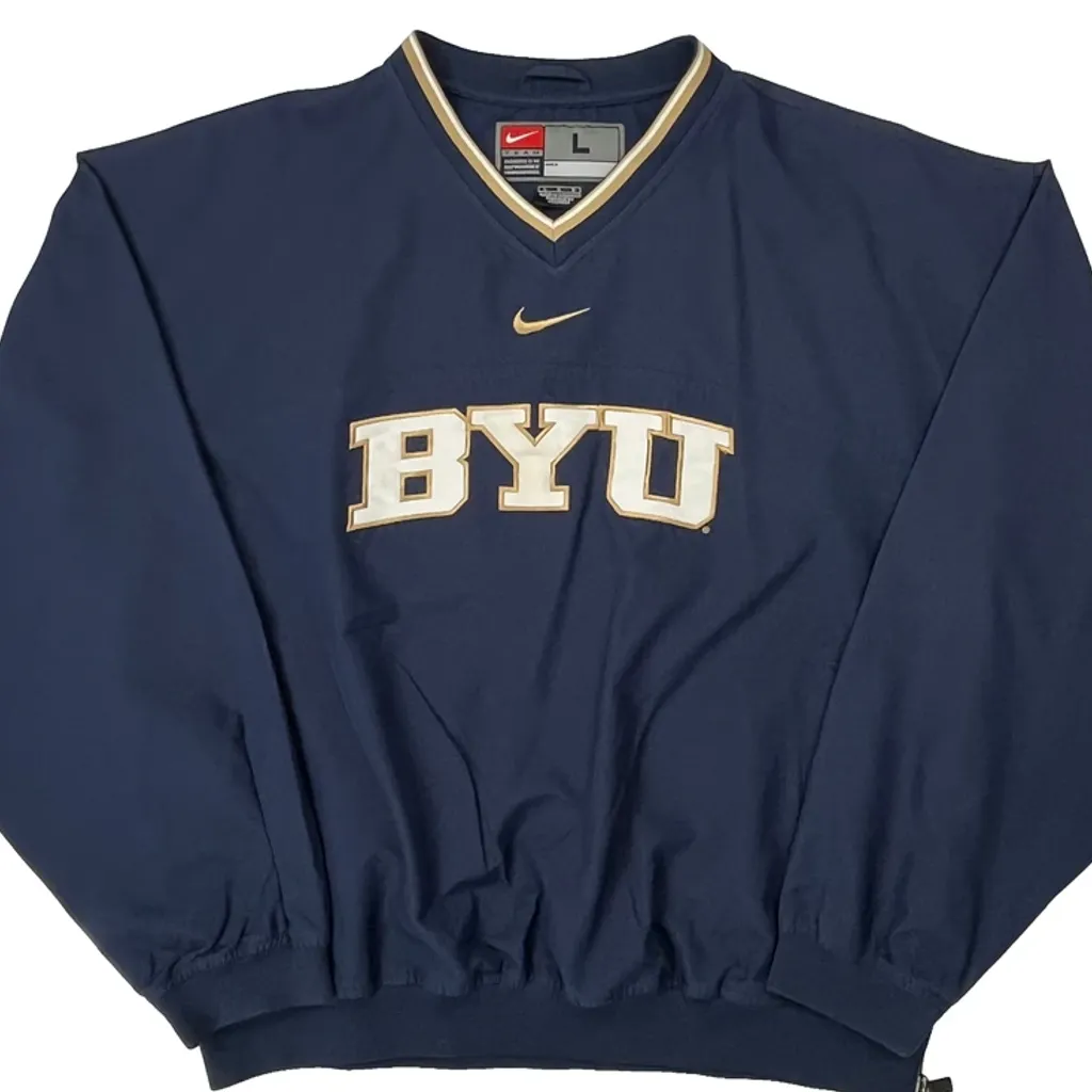 Byu Nike College Windbreaker - Large Navy Polyester - Image 5