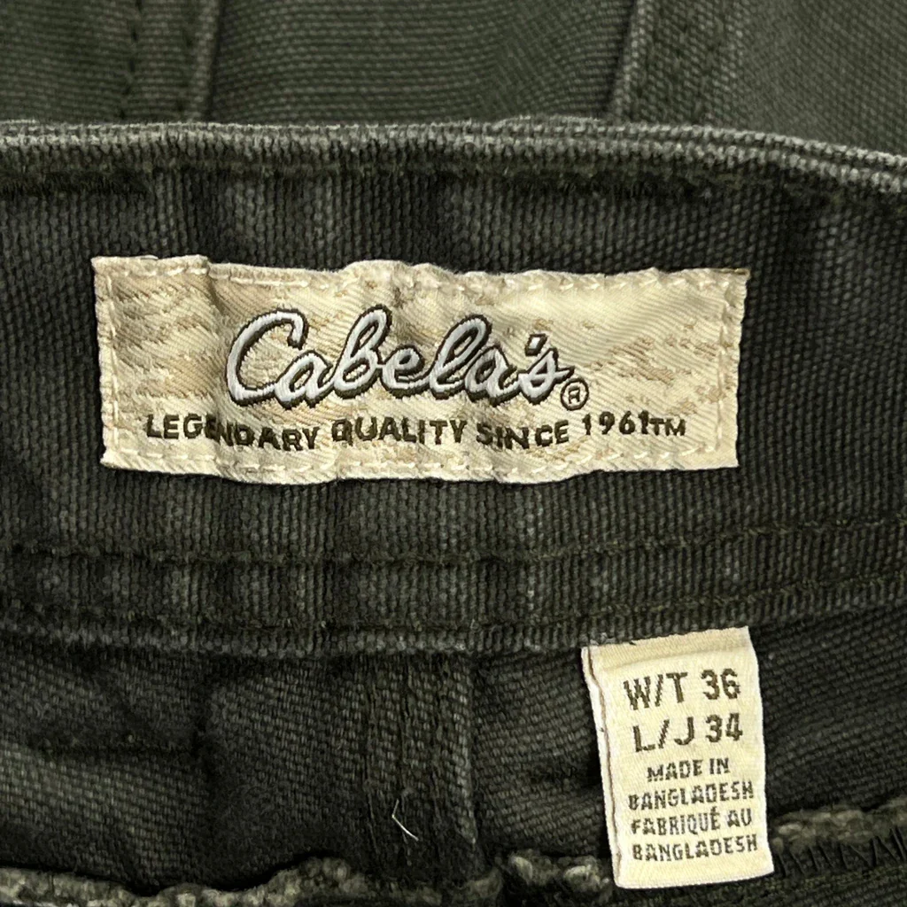Cabelas Carpenter Trousers - 36W 30L Green Cotton - Image 6