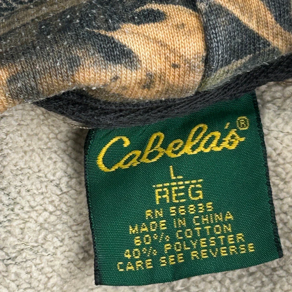 Cabelas Hoodie - Large Camo Cotton Blend - Image 3