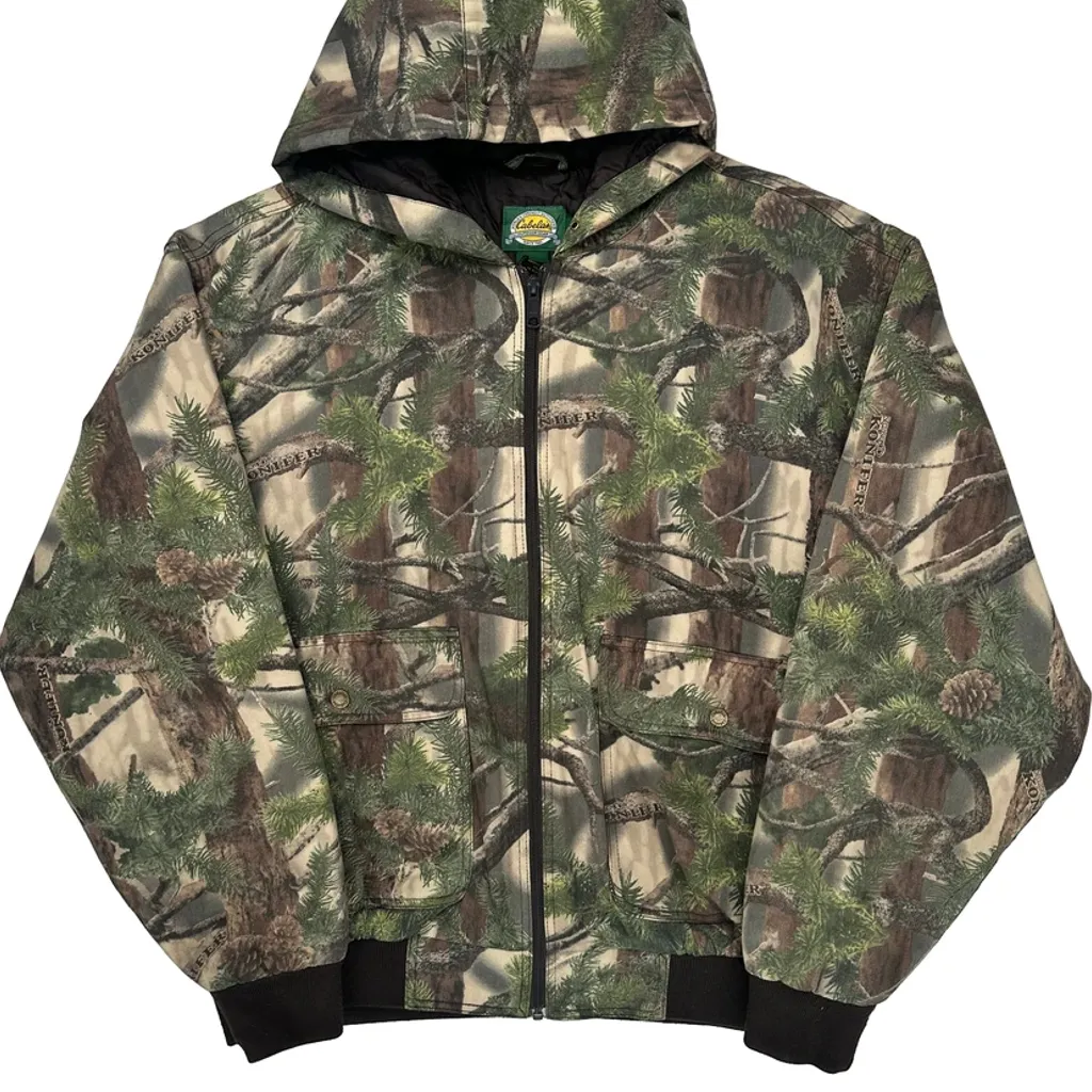 Cabelas Camo Jacket - XL Green Cotton Blend - Image 4