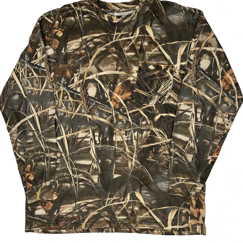 Cabelas Camo Long Sleeve T-Shirt - XL Green Cotton - Image 5
