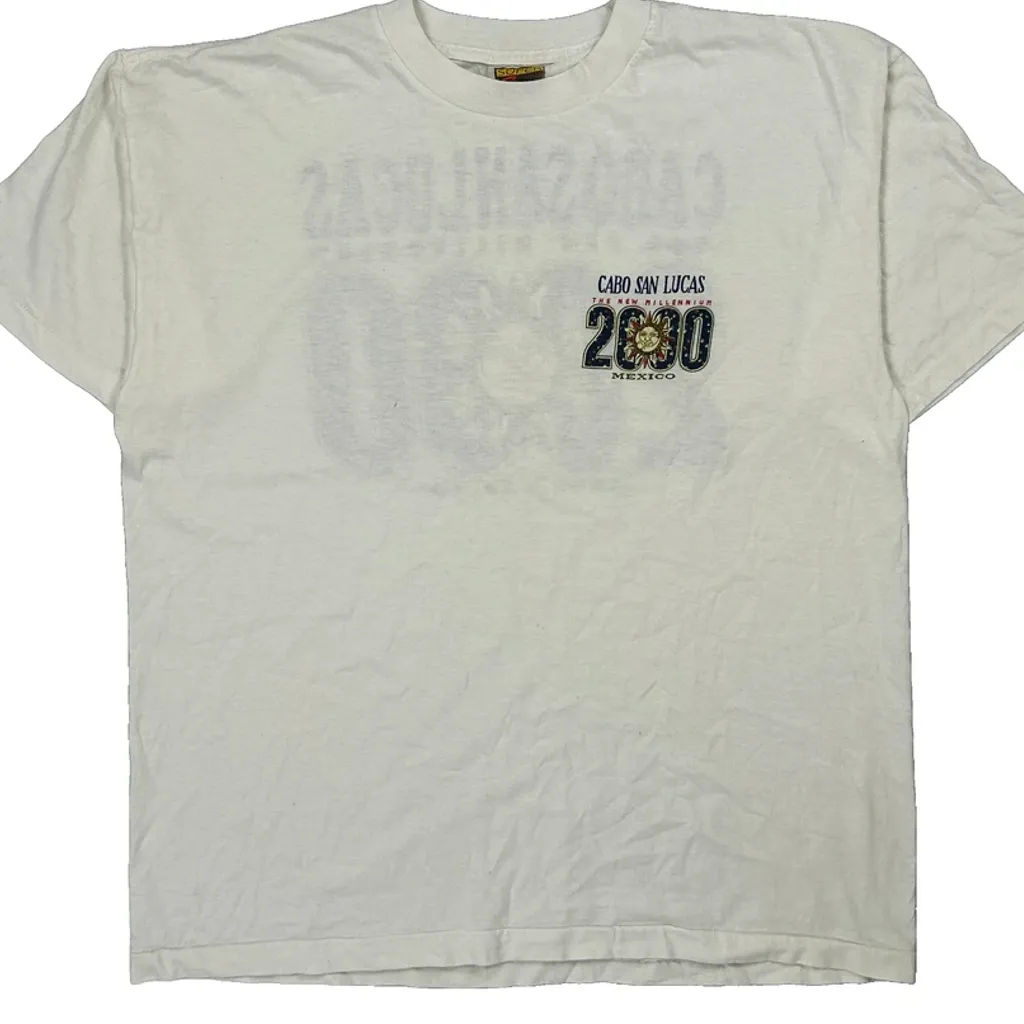 Cabo San Lucas 2000 Super 200 Graphic T-Shirt - XL White Cotton - Image 4