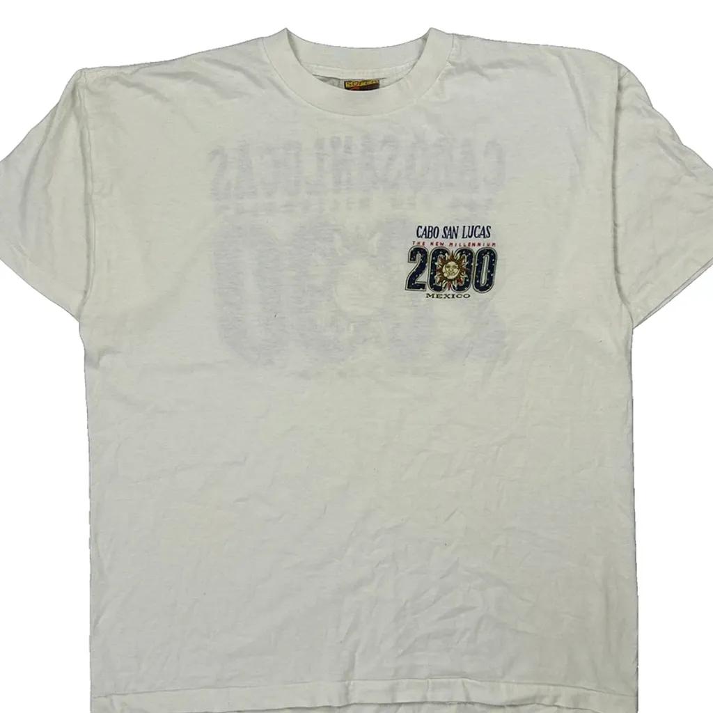 Cabo San Lucas 2000 Super 200 Graphic T-Shirt - XL White Cotton - Image 5
