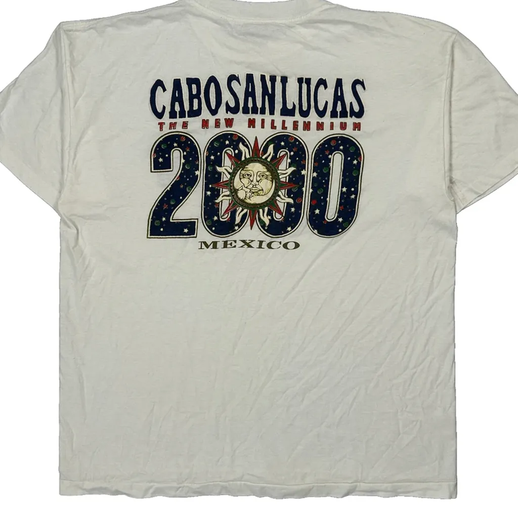 Cabo San Lucas 2000 Super 200 Graphic T-Shirt - XL White Cotton - Image 7