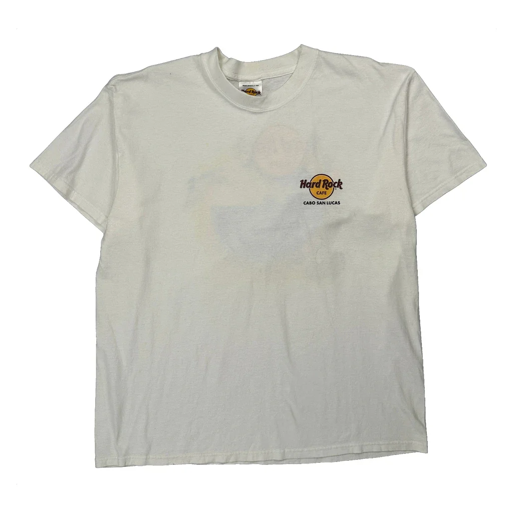 Cabo San Lucas Hard Rock Cafe Graphic T-Shirt - XL White Cotton
