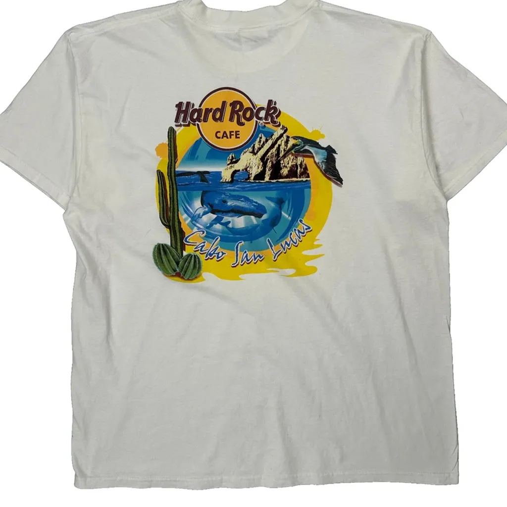 Cabo San Lucas Hard Rock Cafe Graphic T-Shirt - XL White Cotton - Image 7