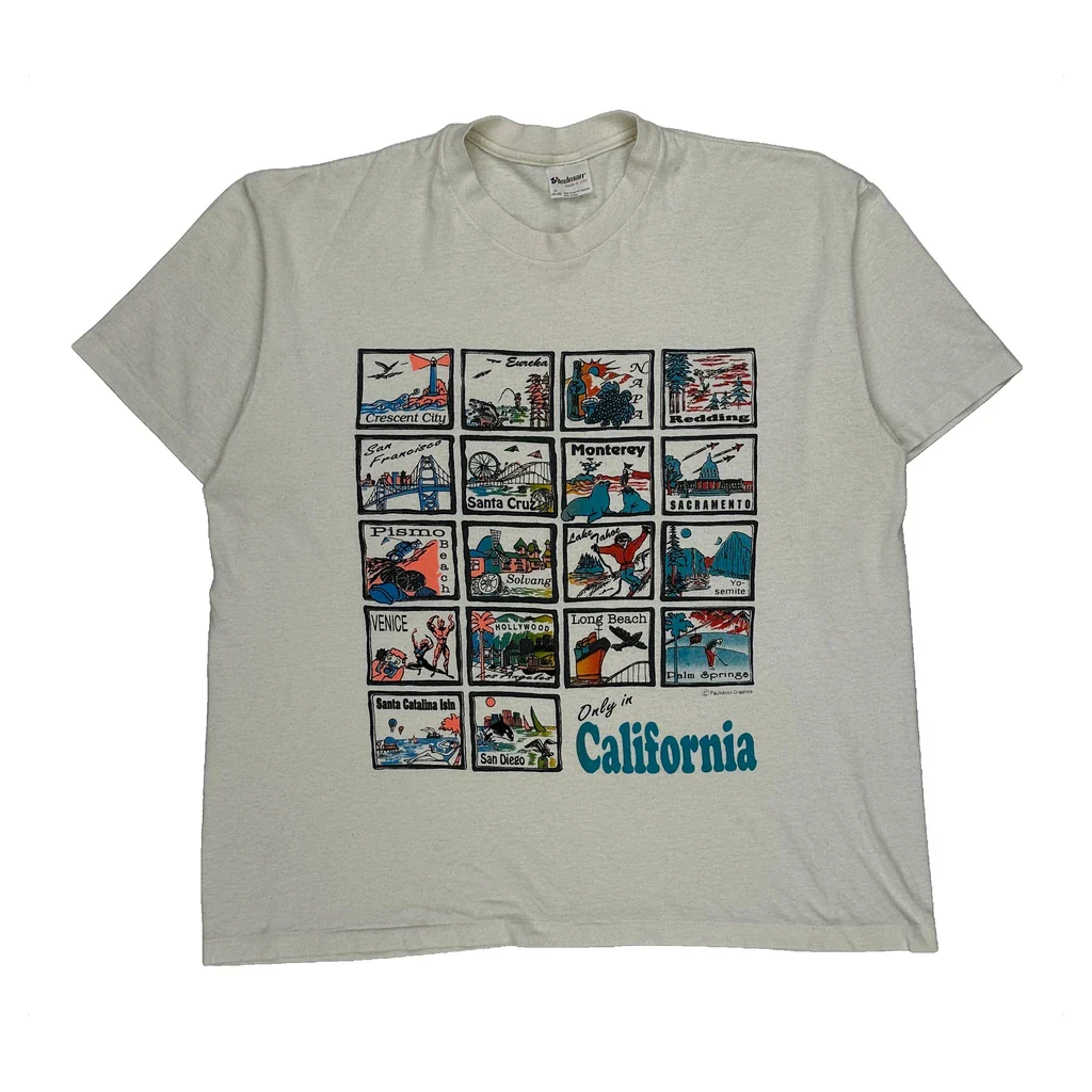 California Cities Stedman Graphic T-Shirt - XL White Cotton Blend
