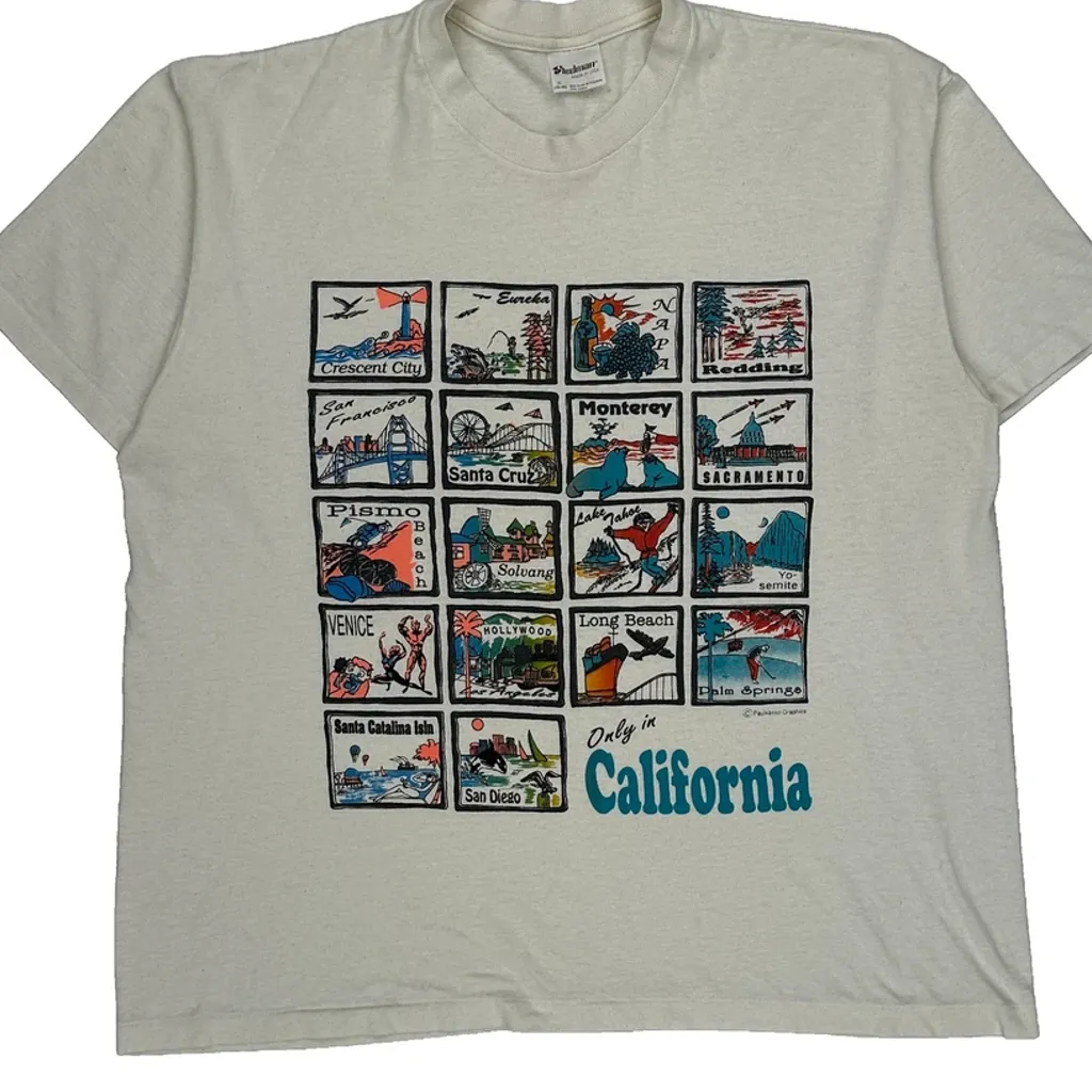 California Cities Stedman Graphic T-Shirt - XL White Cotton Blend - Image 4