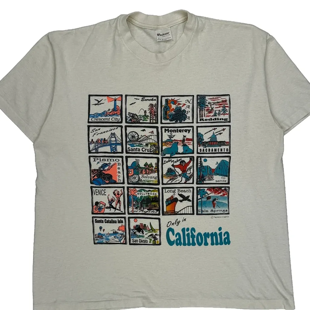 California Cities Stedman Graphic T-Shirt - XL White Cotton Blend - Image 5