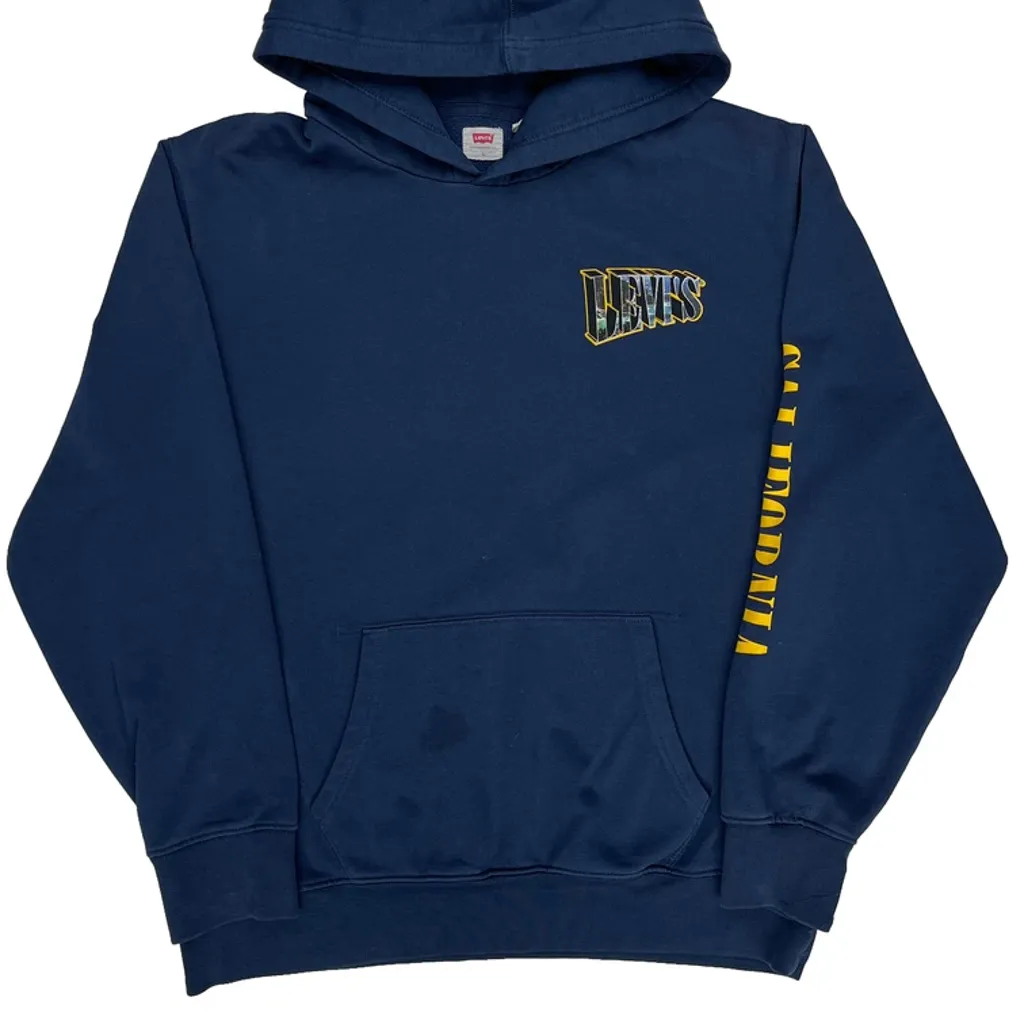 California Levis Graphic Hoodie - Large Blue Cotton - Image 5