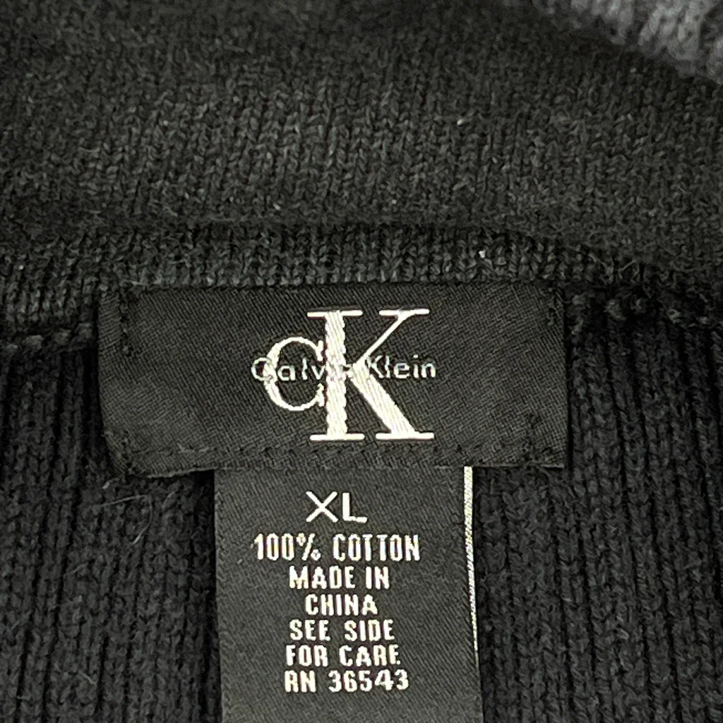 Calvin Klein 1/4 Zip - XL Black Cotton - Image 3