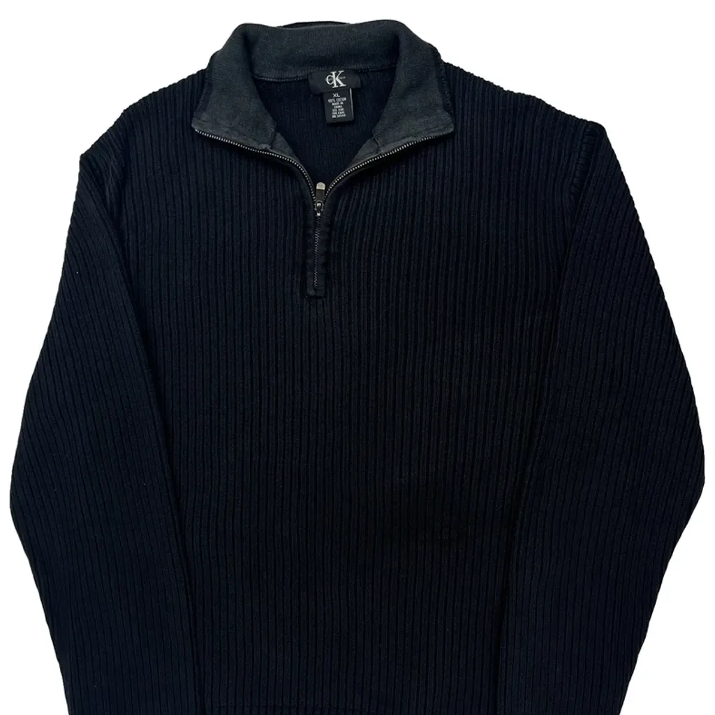 Calvin Klein 1/4 Zip - XL Black Cotton - Image 5