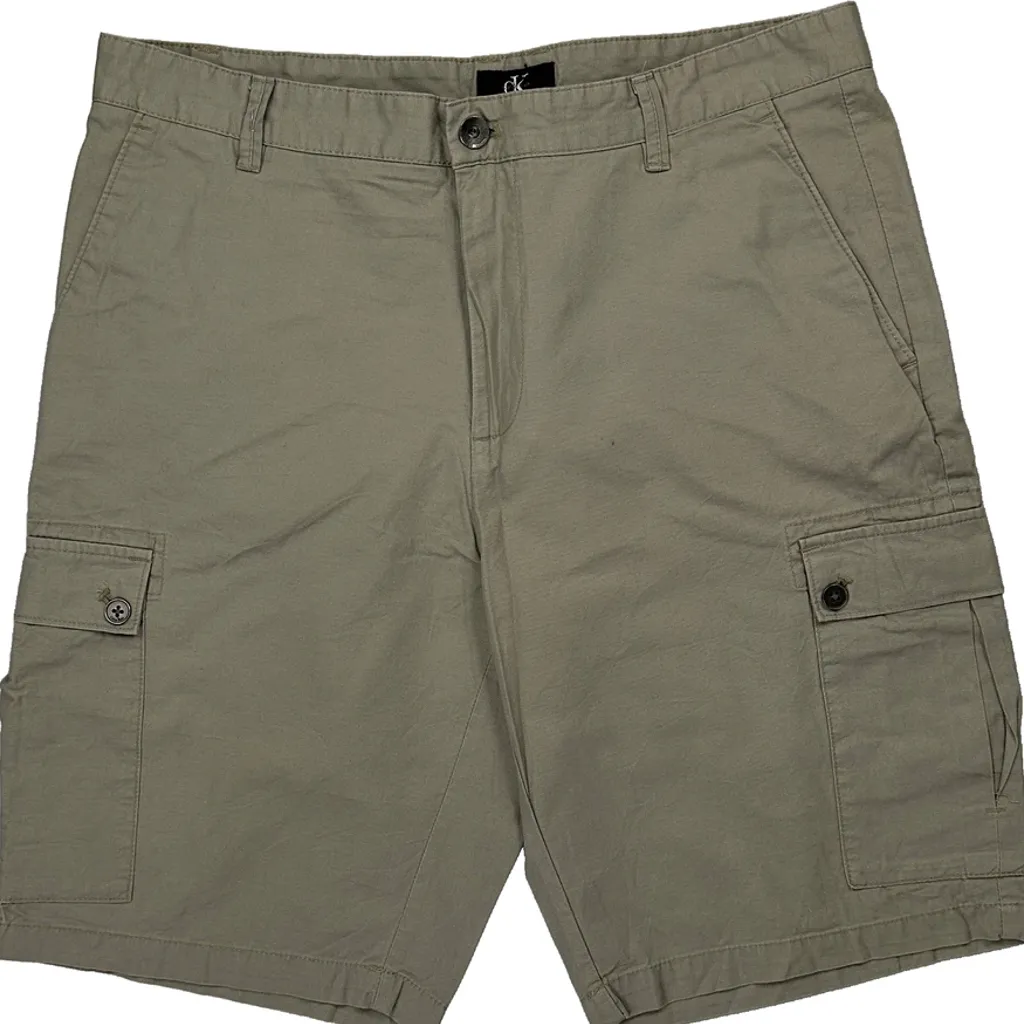 Calvin Klein Cargo Shorts - 34W 10L Khaki Cotton - Image 10