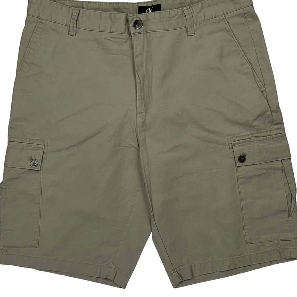 Calvin Klein Cargo Shorts - 34W 10L Khaki Cotton - Image 9