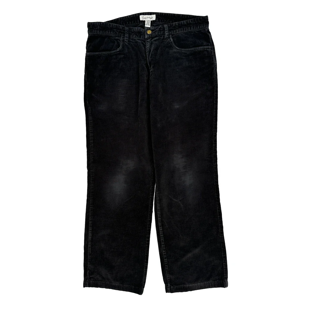 Calvin Klein Cord Trousers - 33″ Waist Black Cotton - Image 2