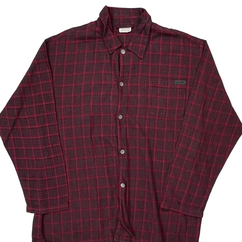 Calvin Klein Checked Flannel Shirt - Large Red Cotton - Image 4