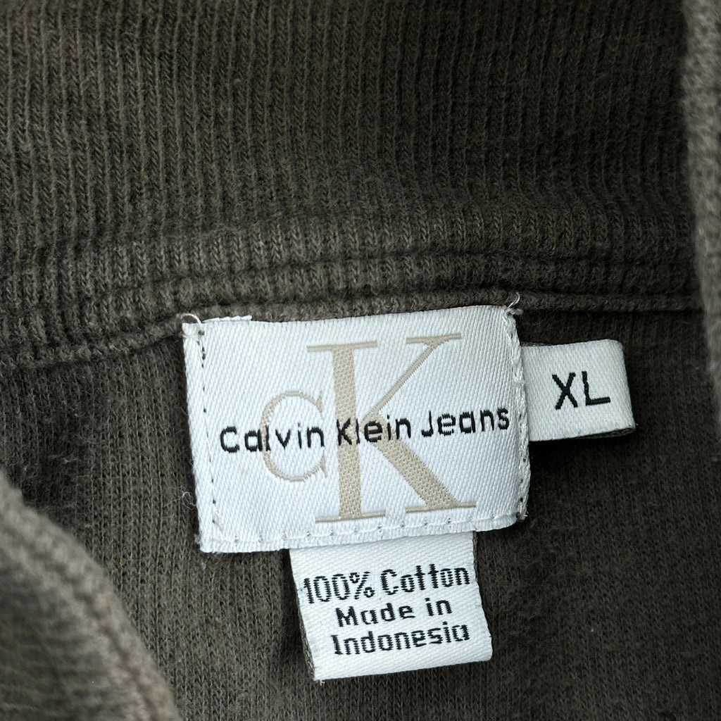 Calvin Klein Jeans 1/4 Zip - XL Brown Cotton - Image 3