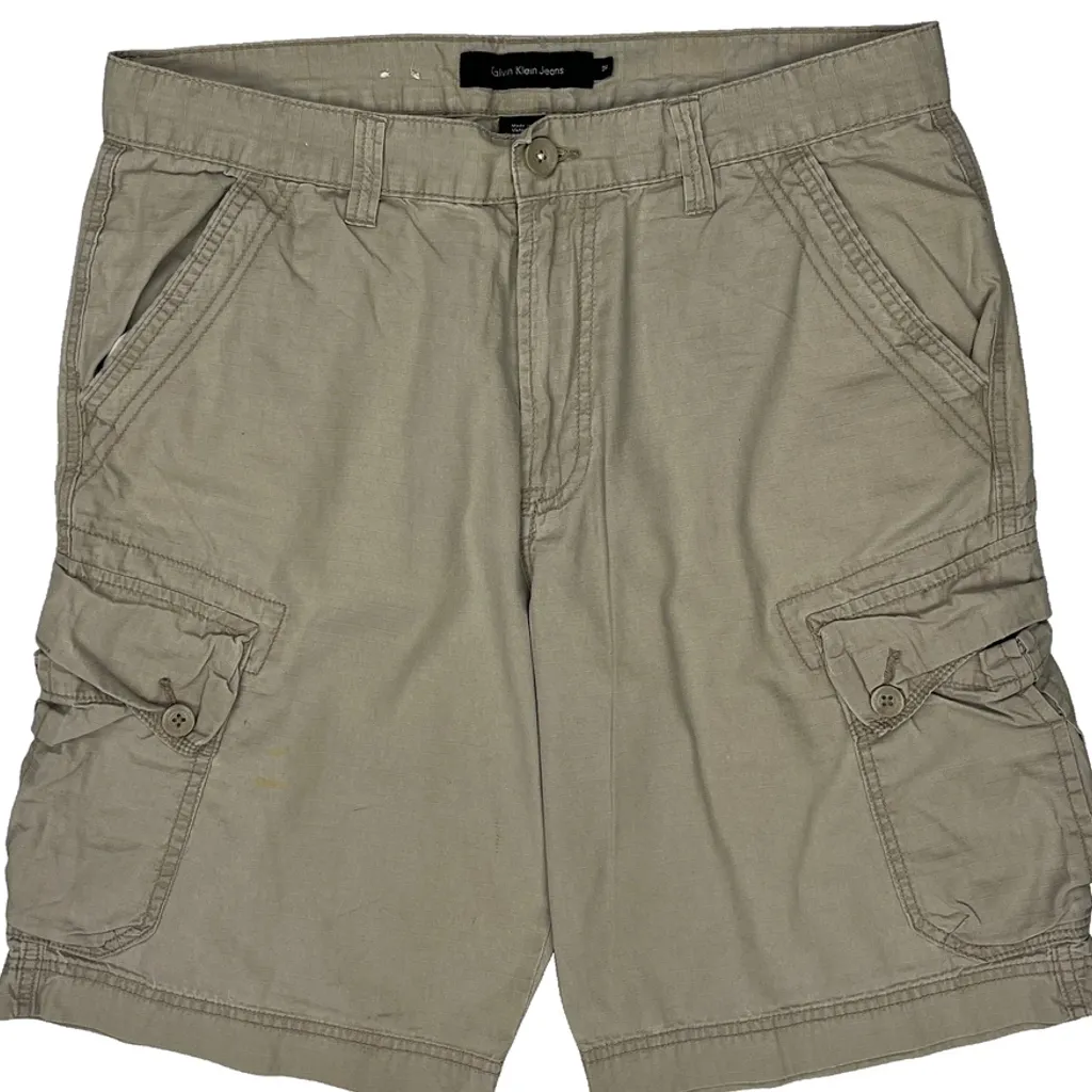 Calvin Klein Jeans Cargo Shorts - 36W 10L Beige Cotton - Image 10
