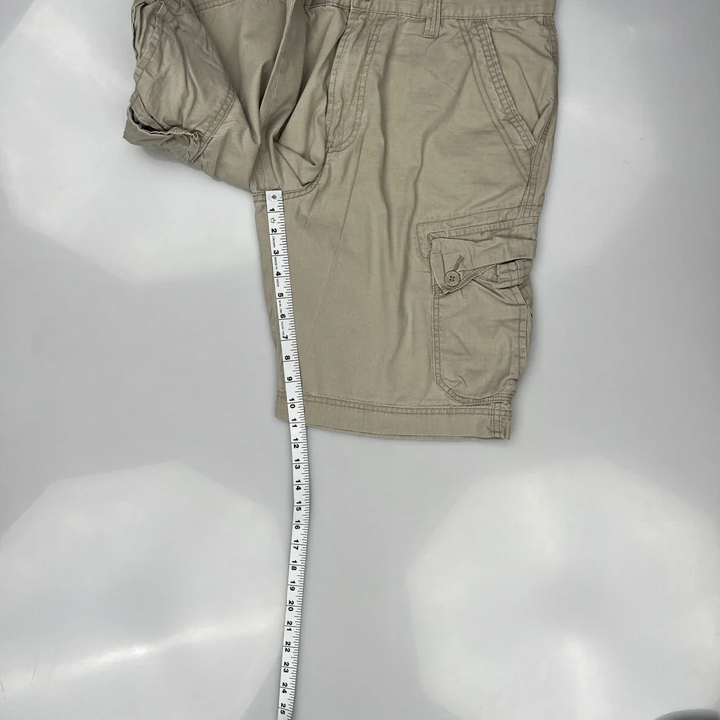 Calvin Klein Jeans Cargo Shorts - 36W 10L Beige Cotton - Image 5