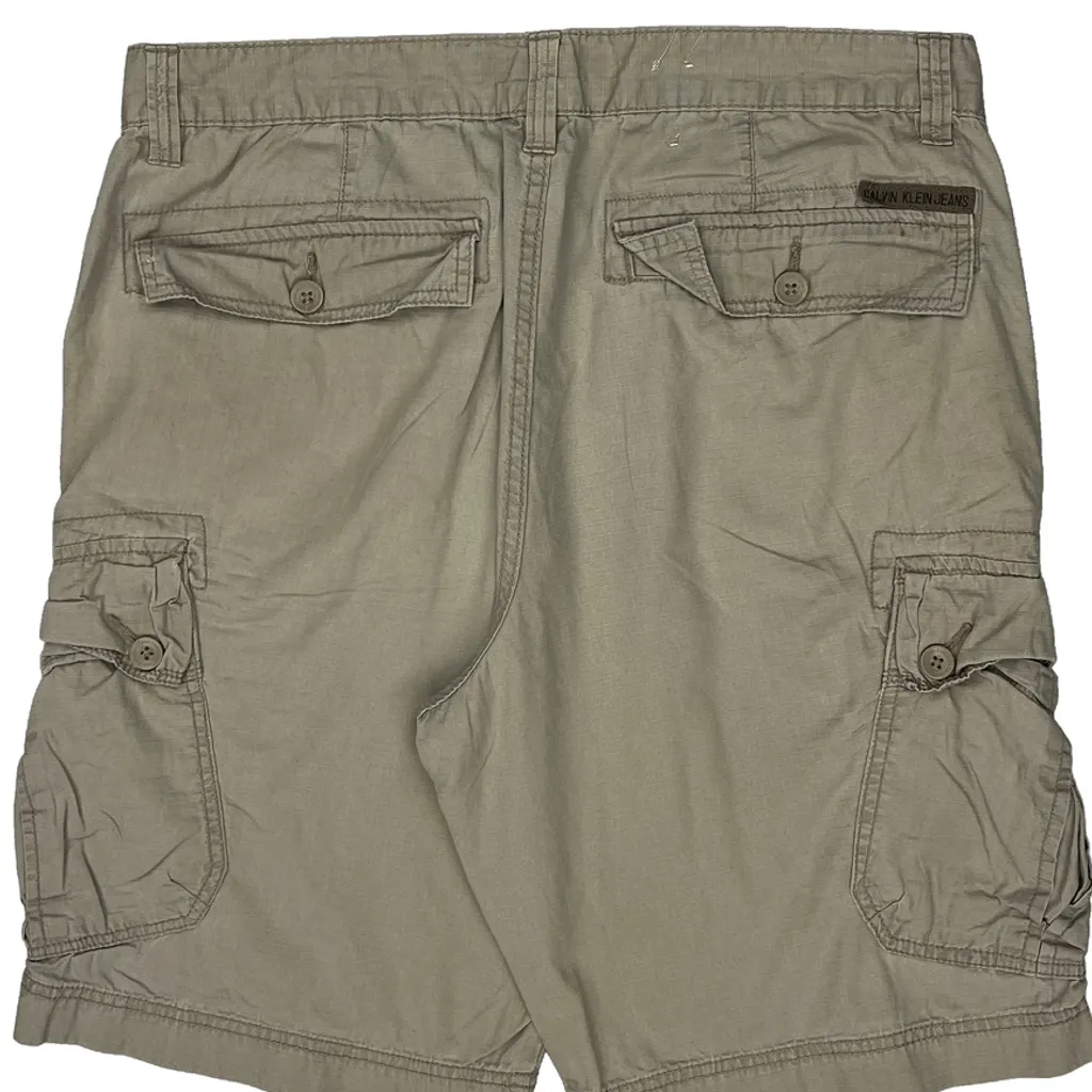 Calvin Klein Jeans Cargo Shorts - 36W 10L Beige Cotton - Image 7