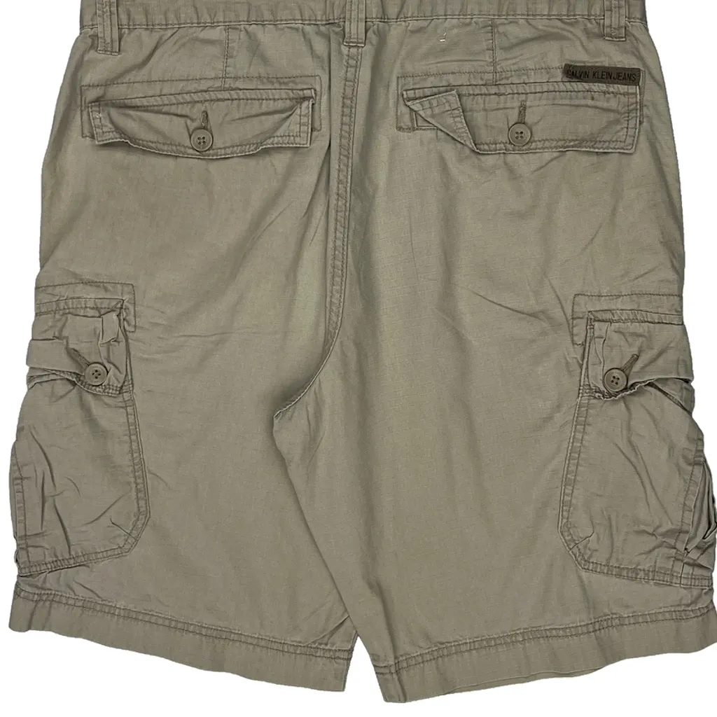 Calvin Klein Jeans Cargo Shorts - 36W 10L Beige Cotton - Image 8