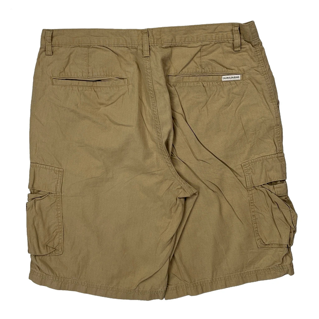 Calvin Klein Jeans Cargo Shorts - 36W 10L Beige Cotton