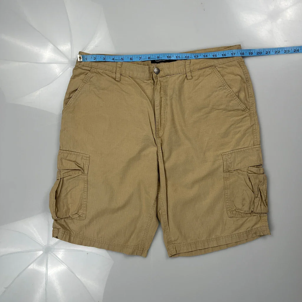 Calvin Klein Jeans Cargo Shorts - 36W 10L Beige Cotton - Image 3