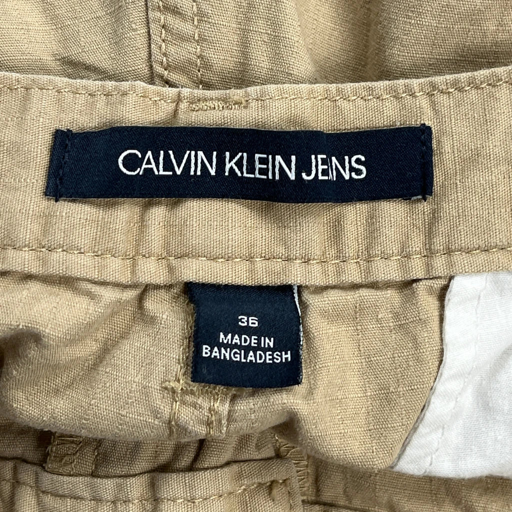 Calvin Klein Jeans Cargo Shorts - 36W 10L Beige Cotton - Image 6