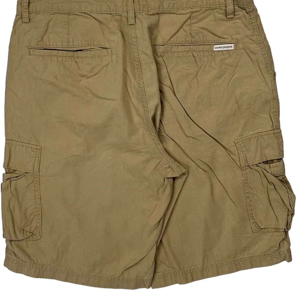 Calvin Klein Jeans Cargo Shorts - 36W 10L Beige Cotton - Image 8