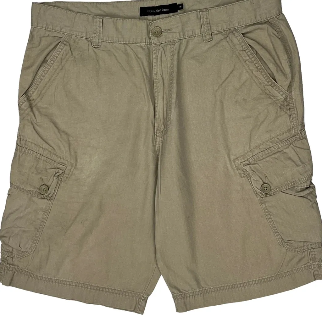 Calvin Klein Jeans Cargo Shorts - 38W 10L Beige Cotton - Image 10