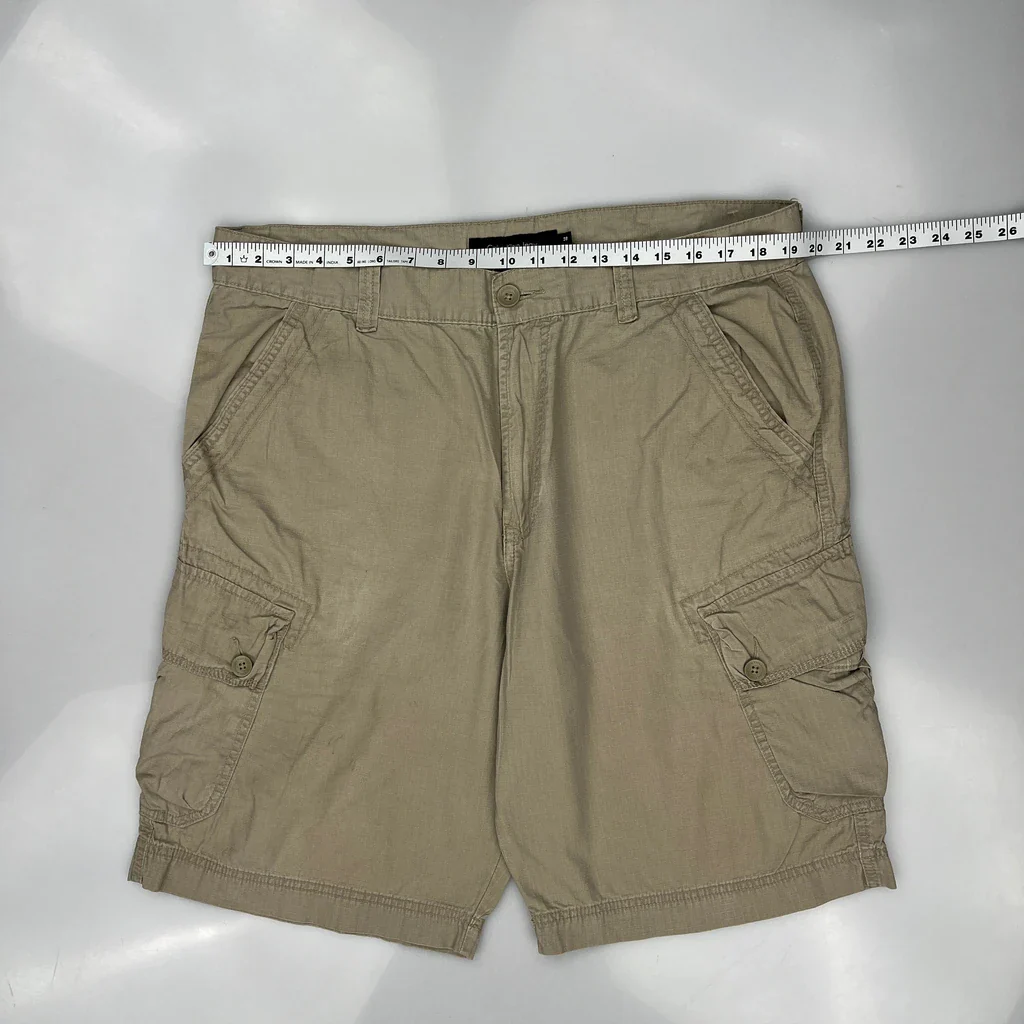 Calvin Klein Jeans Cargo Shorts - 38W 10L Beige Cotton - Image 3