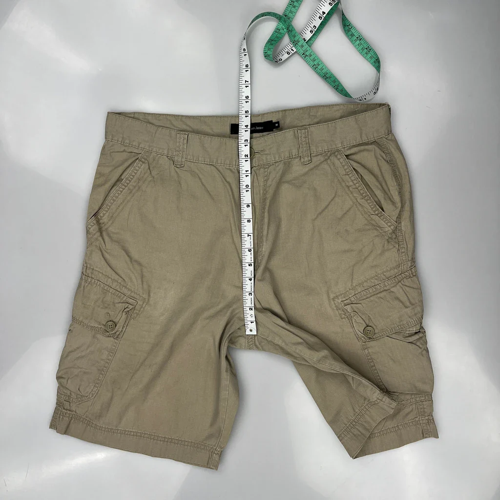Calvin Klein Jeans Cargo Shorts - 38W 10L Beige Cotton - Image 4