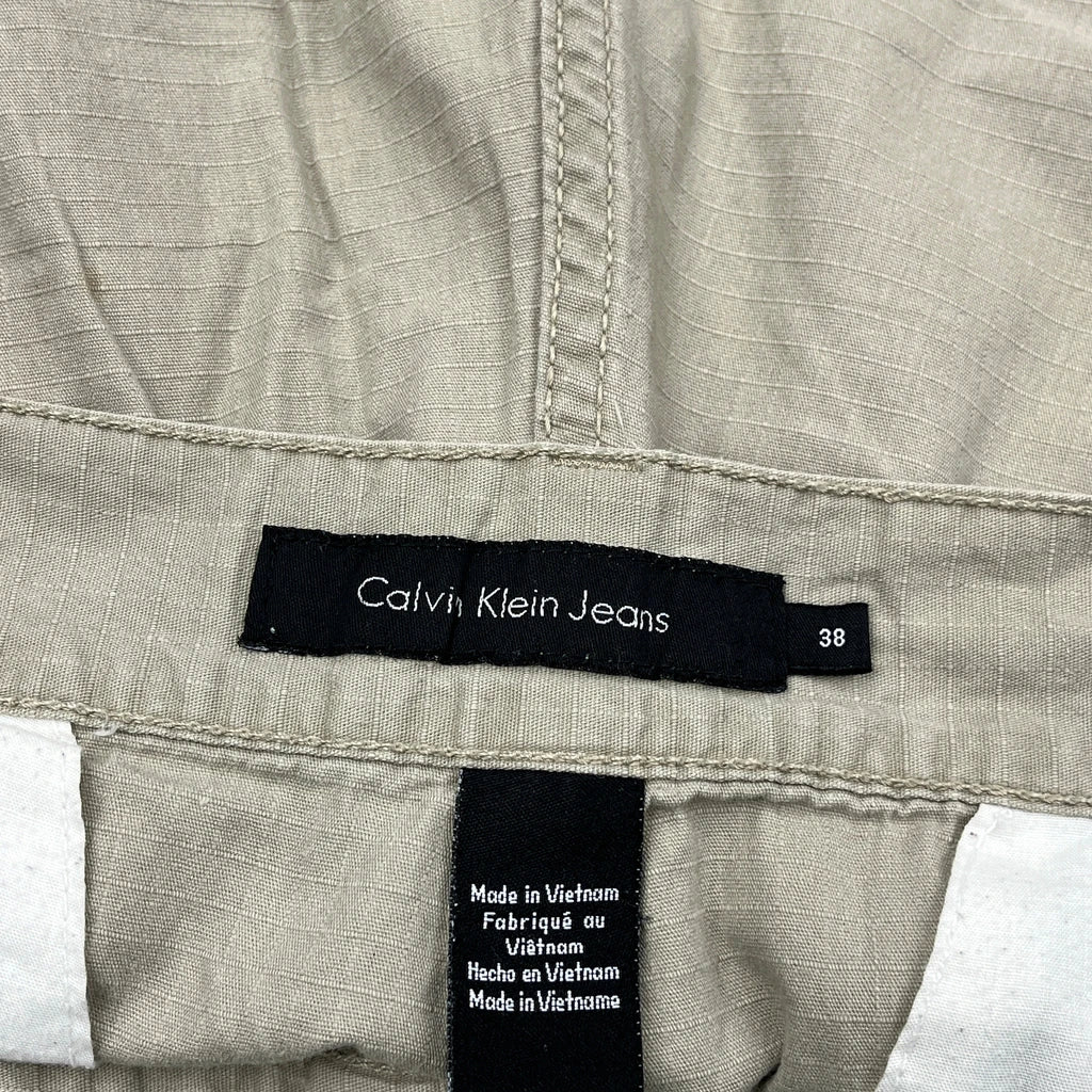 Calvin Klein Jeans Cargo Shorts - 38W 10L Beige Cotton - Image 6