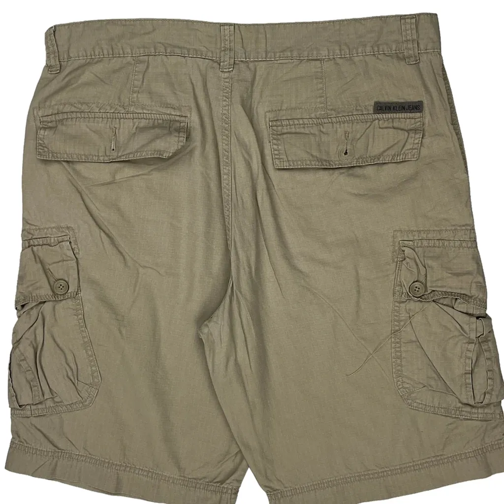 Calvin Klein Jeans Cargo Shorts - 38W 10L Beige Cotton - Image 7