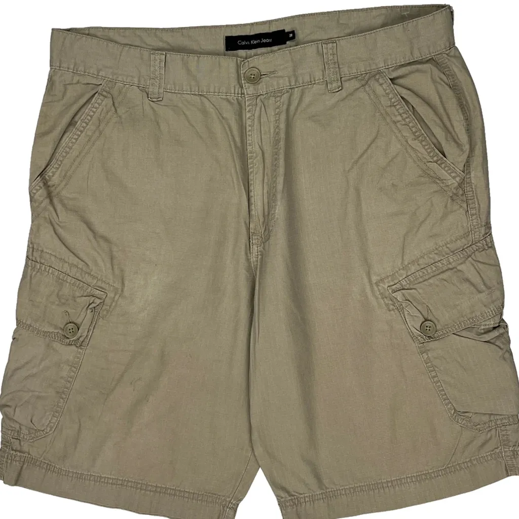 Calvin Klein Jeans Cargo Shorts - 38W 10L Beige Cotton - Image 9