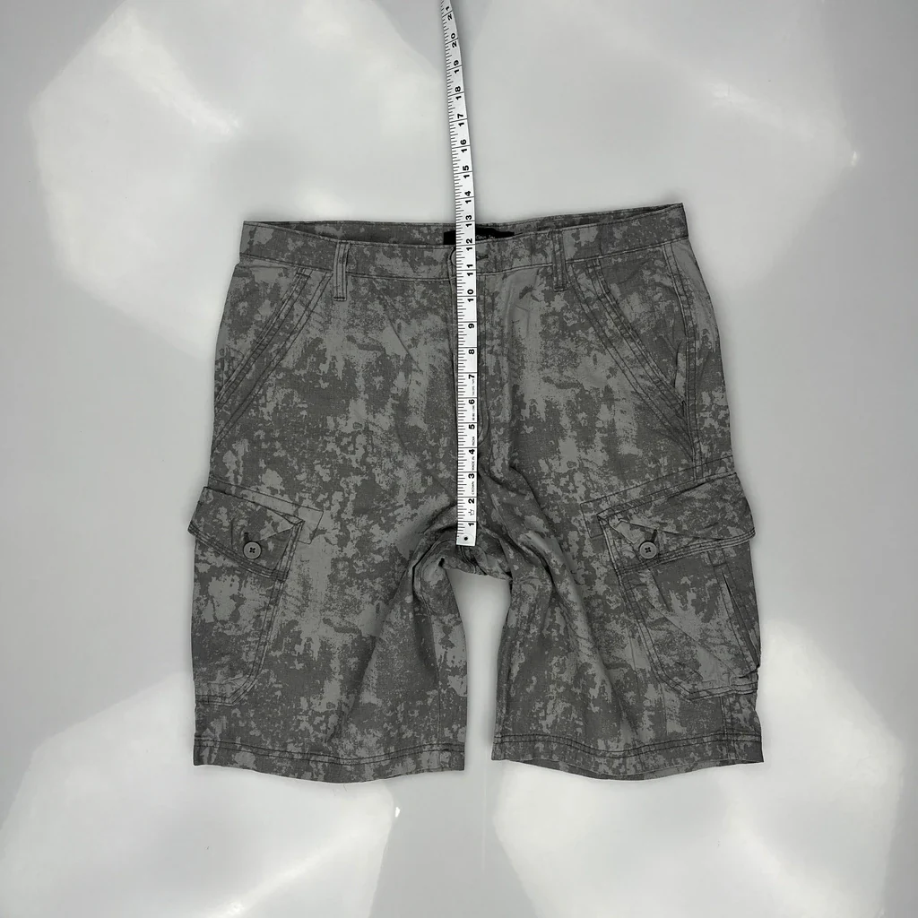 Calvin Klein Jeans Camo Cargo Shorts - 34W 11L Grey Cotton - Image 4