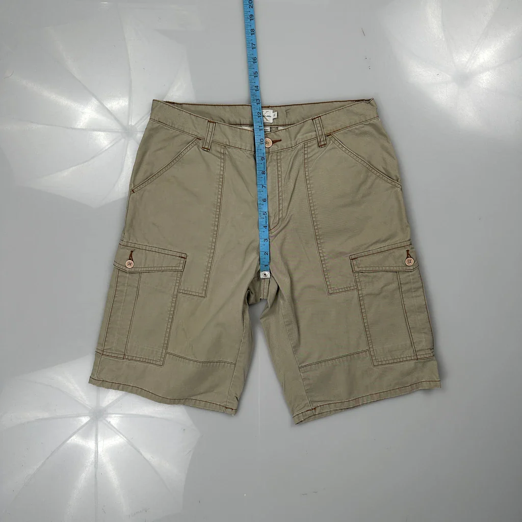 Calvin Klein Jeans Cargo Shorts - 32W 10L Khaki Cotton - Image 4