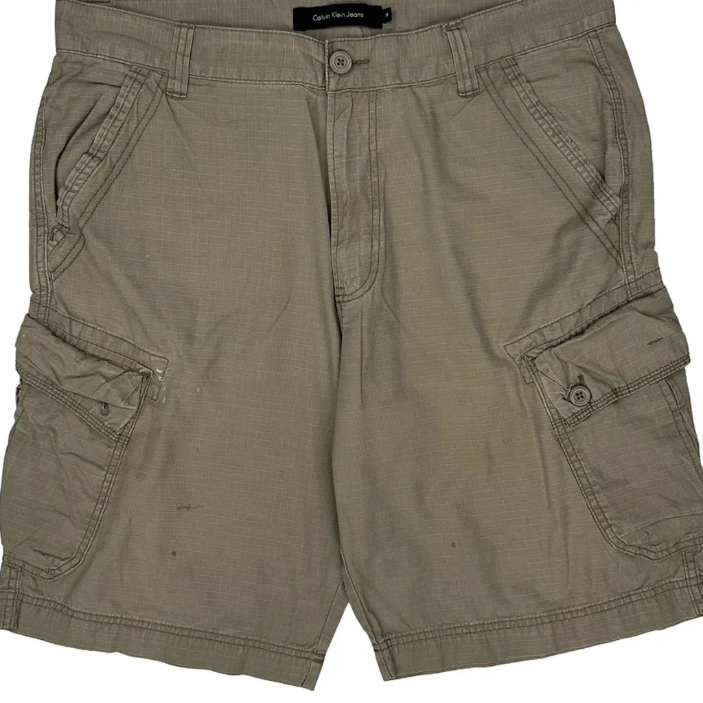 Calvin Klein Jeans Cargo Shorts - 36W 10L Khaki Cotton - Image 10