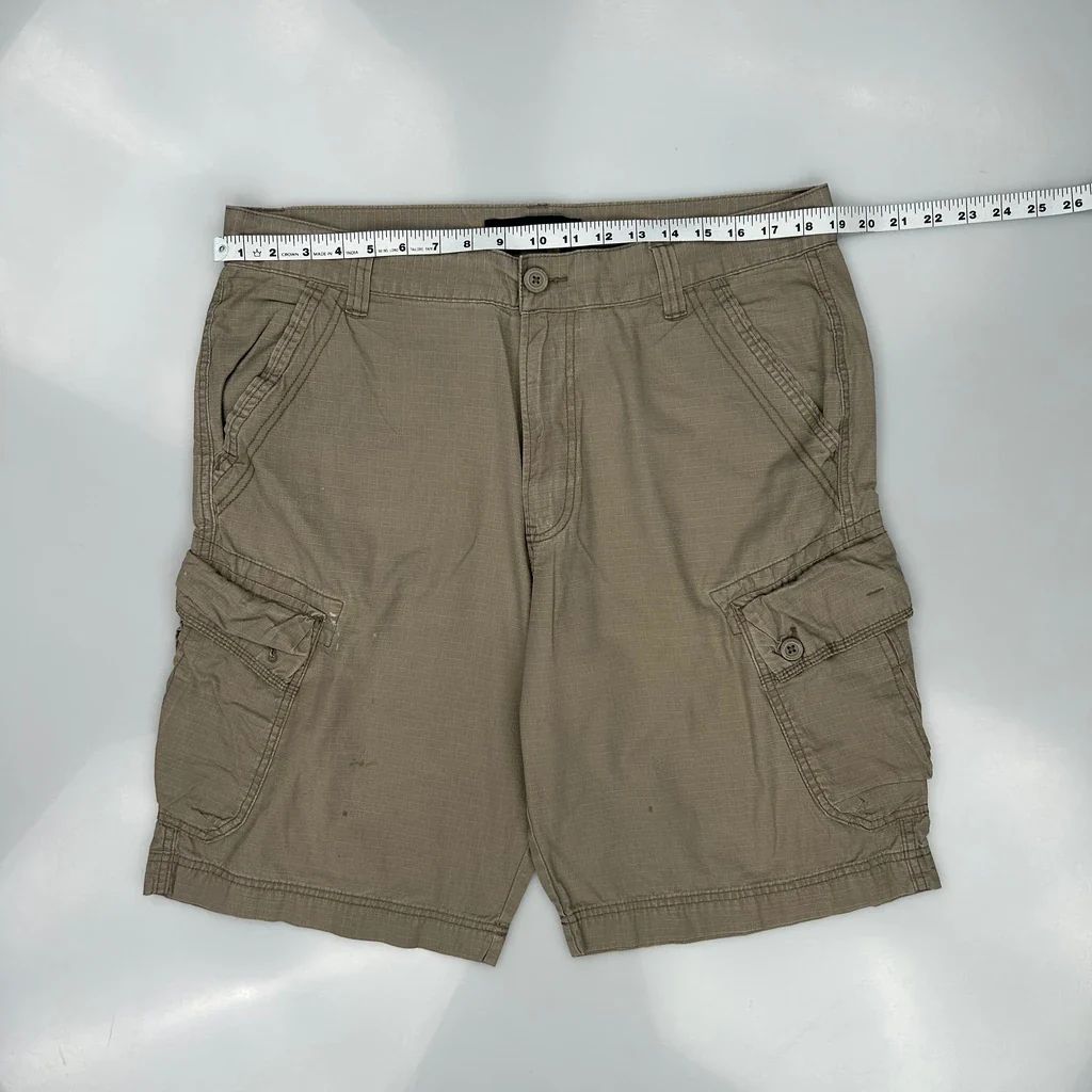 Calvin Klein Jeans Cargo Shorts - 36W 10L Khaki Cotton - Image 3
