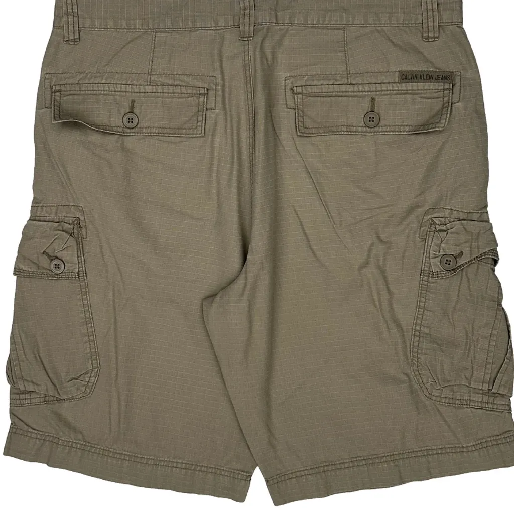 Calvin Klein Jeans Cargo Shorts - 36W 10L Khaki Cotton - Image 8