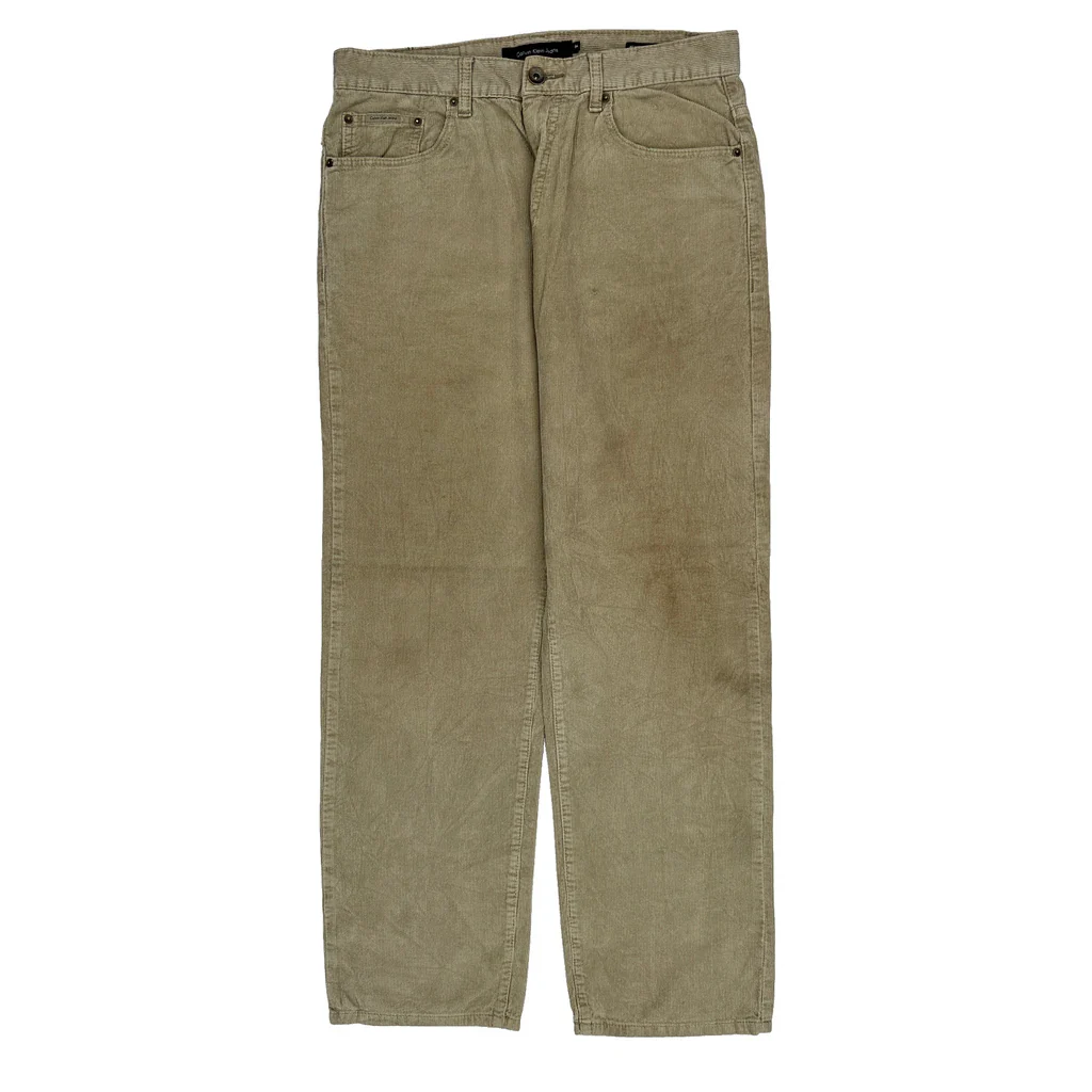 Calvin Klein Jeans Cord Trousers - 33″ Waist Beige Corduroy - Image 2