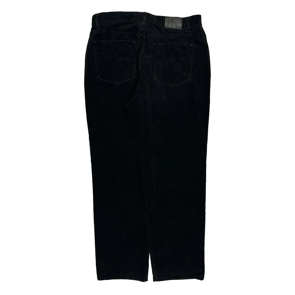 Calvin Klein Jeans Cord Trousers - 32″ Waist Black Cotton