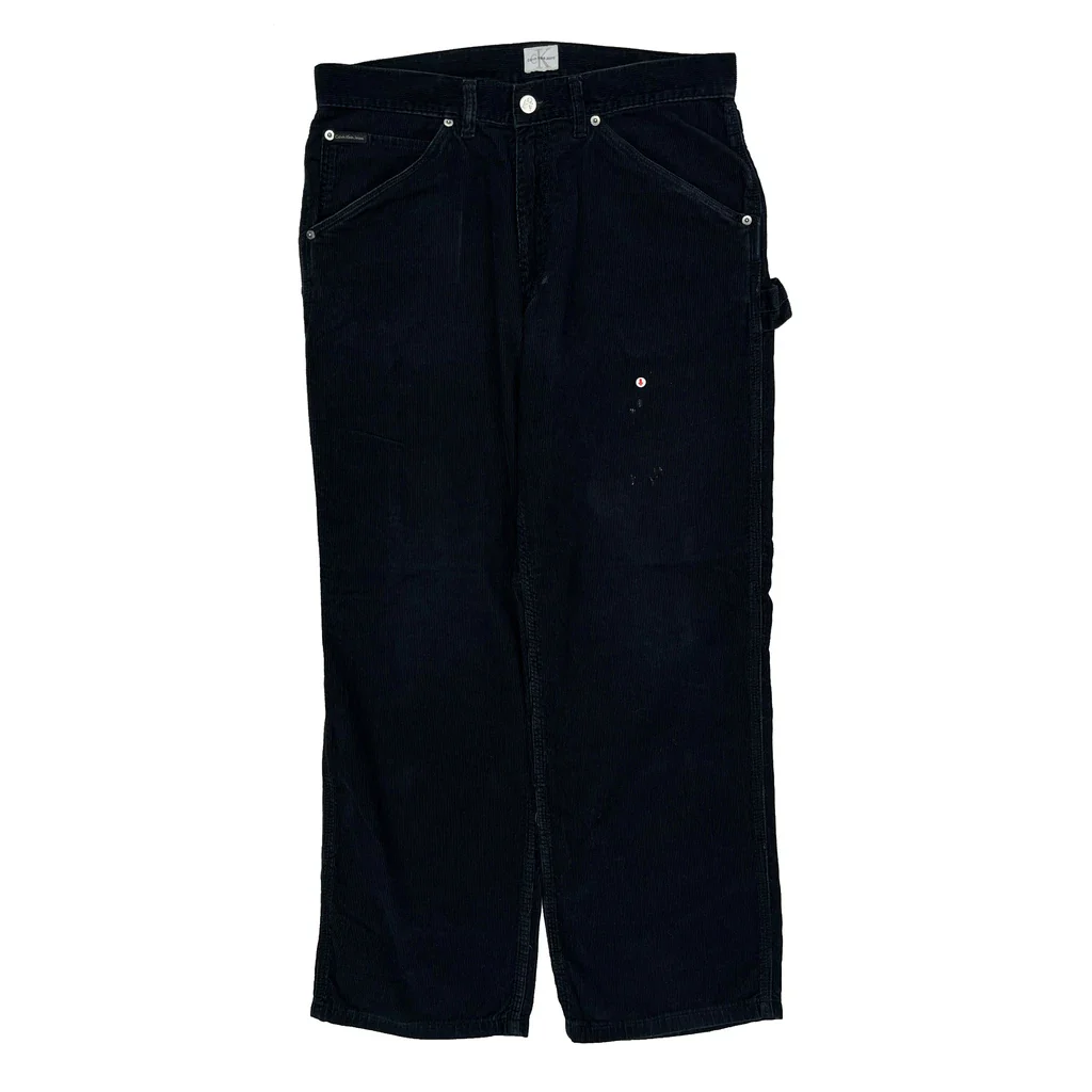 Calvin Klein Jeans Cord Trousers - 32″ Waist Black Cotton - Image 2
