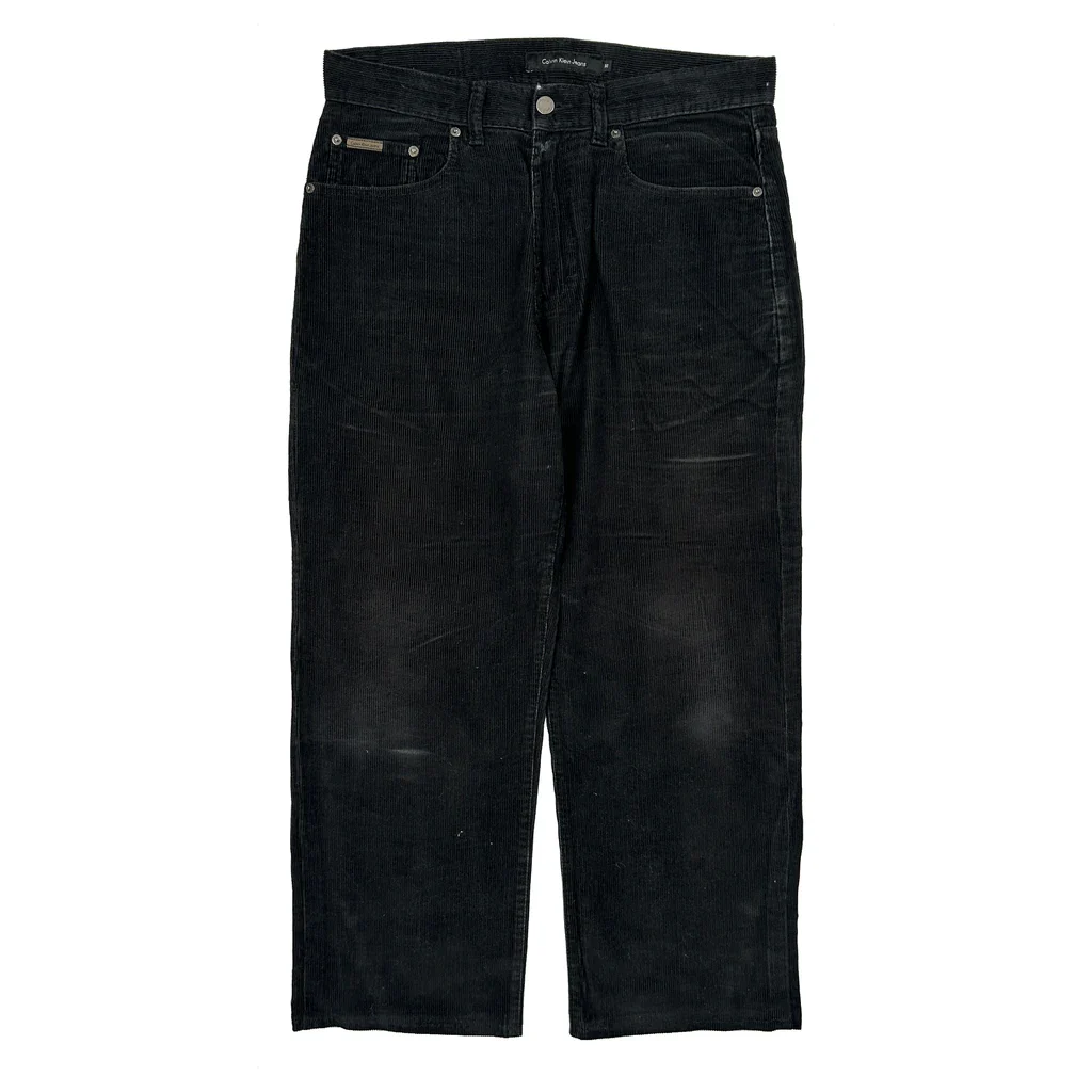 Calvin Klein Jeans Cord Trousers - 33″ Waist Black Corduroy - Image 2
