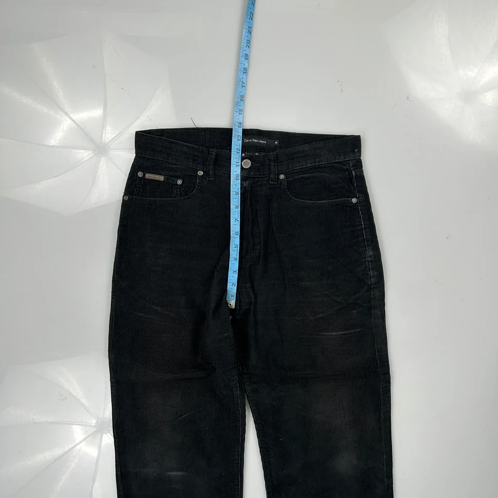 Calvin Klein Jeans Cord Trousers - 33″ Waist Black Corduroy - Image 4